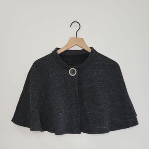 Chic Charcoal Women's Sweater Cape